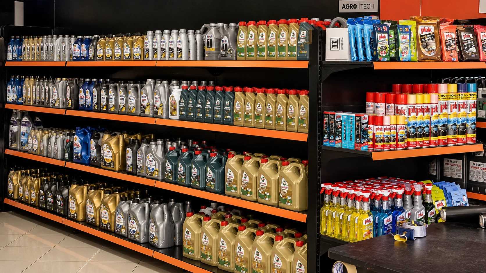 W pełni zatowarowane regały z produktami dla klientów hurtowych